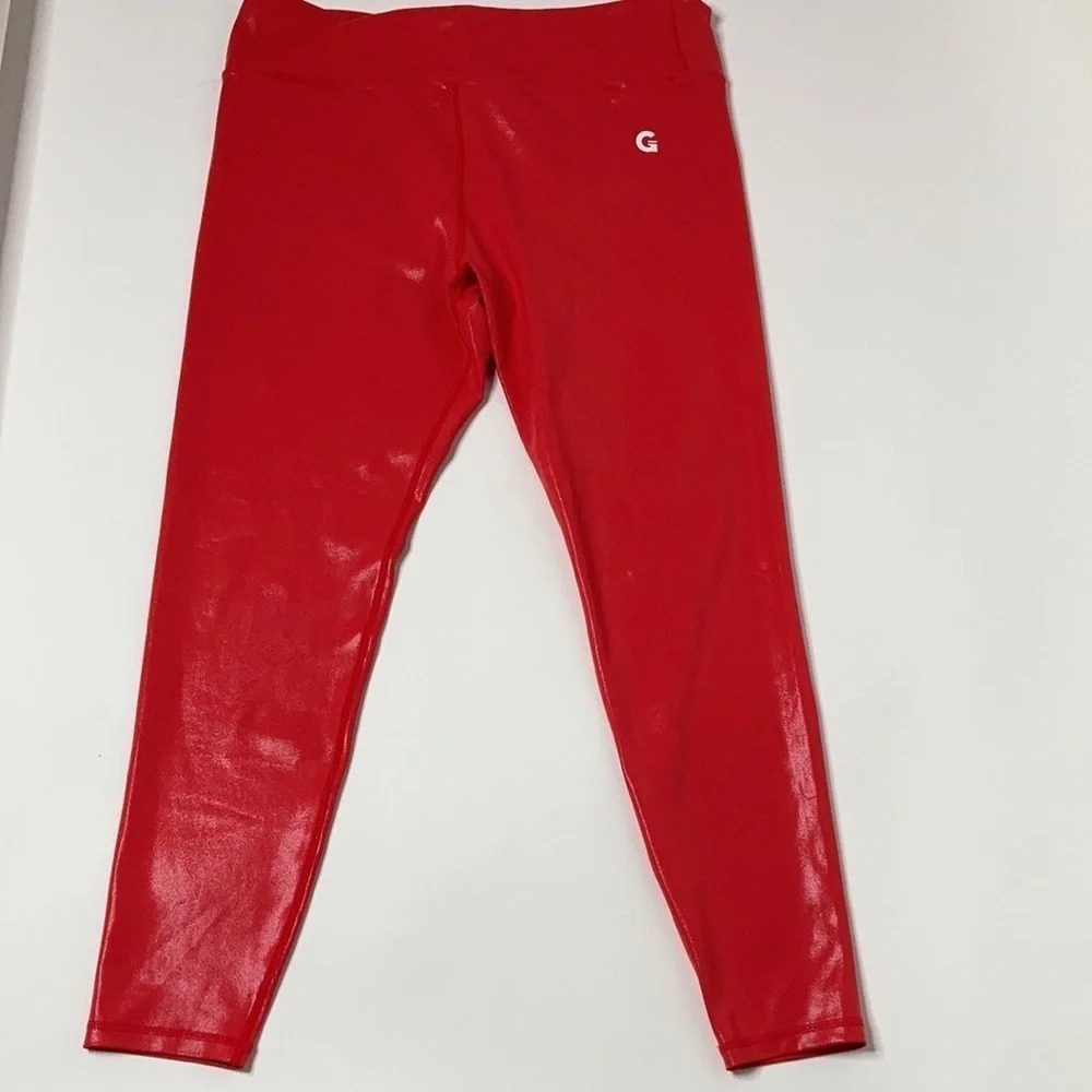 Grrrl Really Red Sheen Leggings Sz: SAM/XXL - Picture 7 of 9